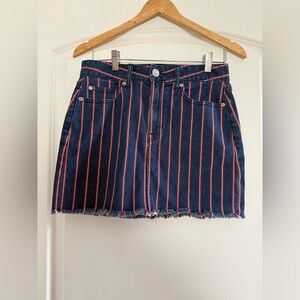 American Eagle Striped Hi Rise Mini Skirt